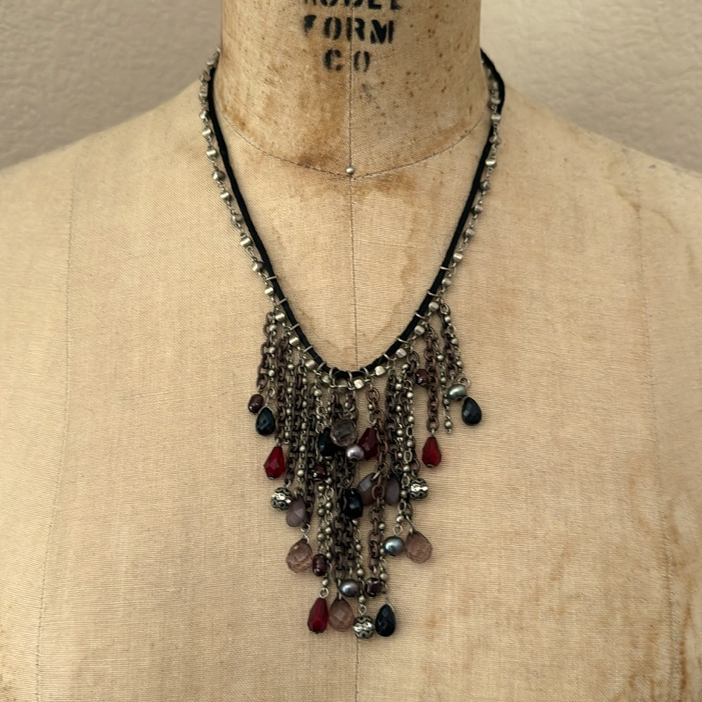 Beaded Statement Necklace - image 1